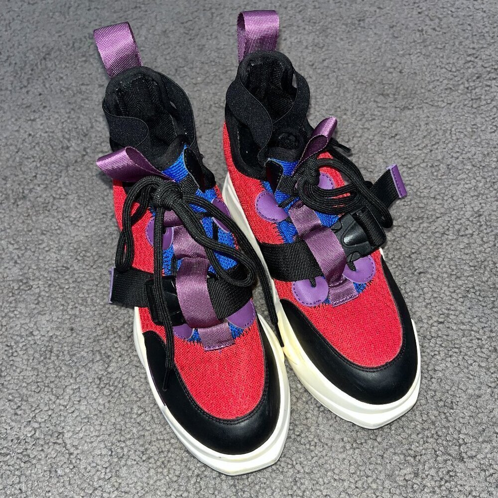 ANTHONY WANG Mulberry-02 Colorful Y2K Chunky Platform Sneakers EUC - Women's 7.5 - Picture 2 of 14